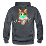 Stay Safe Cat - Gildan Heavy Blend Adult Hoodie - charcoal gray