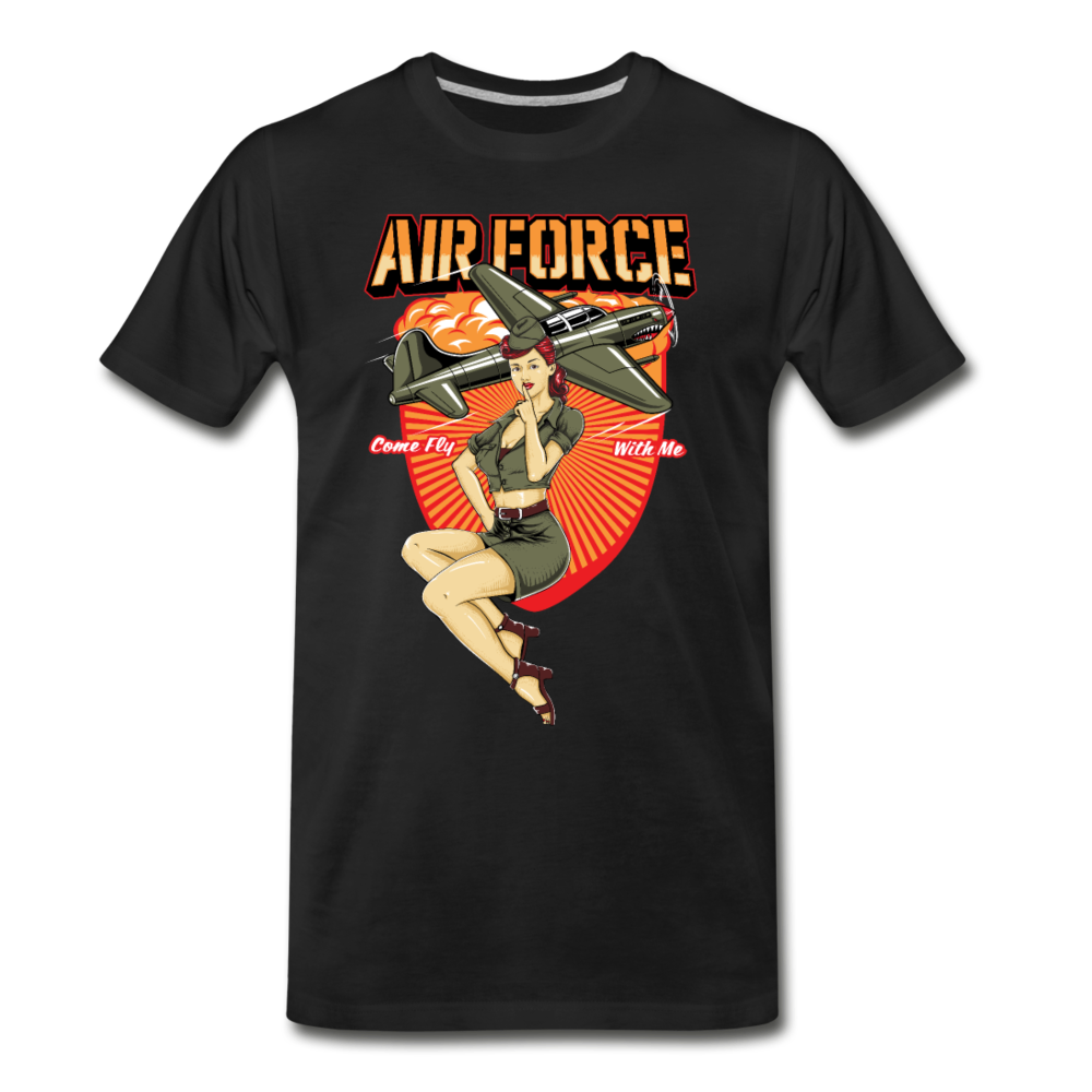 Air Force - Pinup - Men's Premium T-Shirt - black