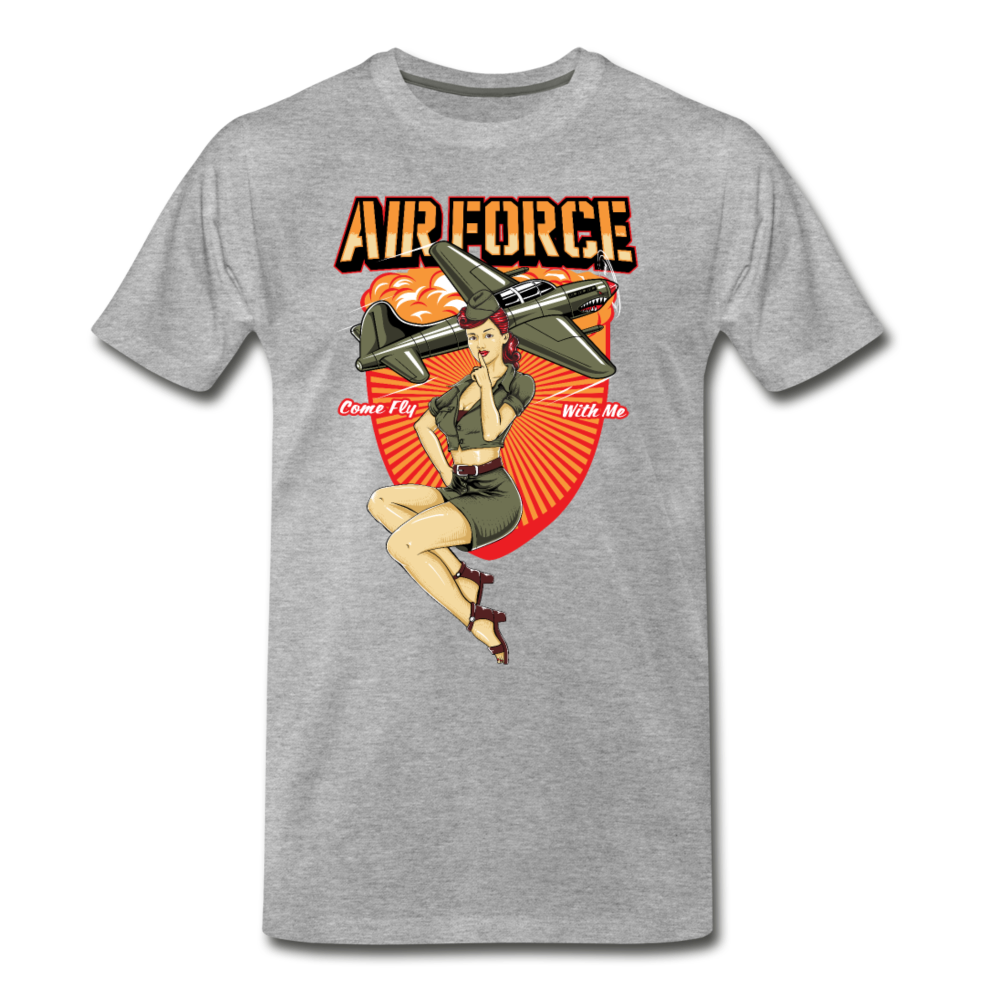 Air Force - Pinup - Men's Premium T-Shirt - heather gray