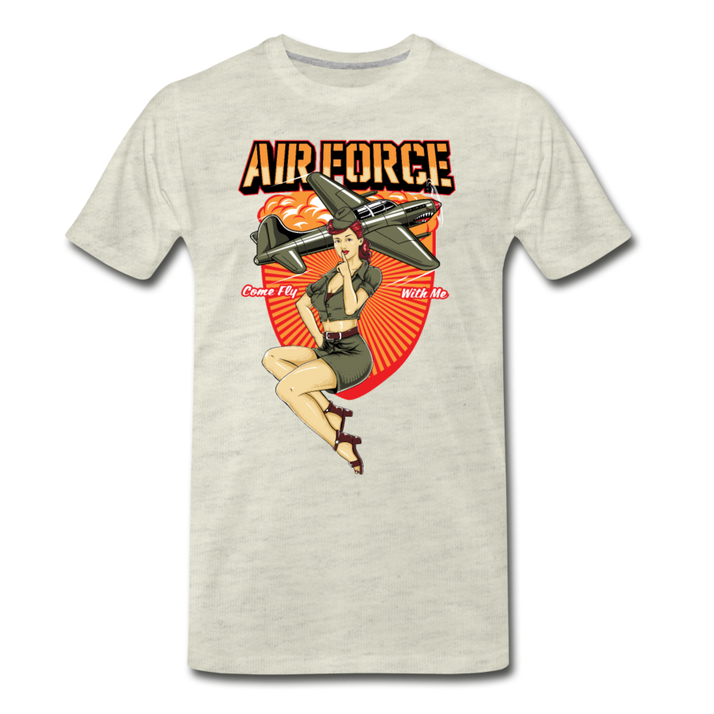 Air Force - Pinup - Men's Premium T-Shirt - heather oatmeal