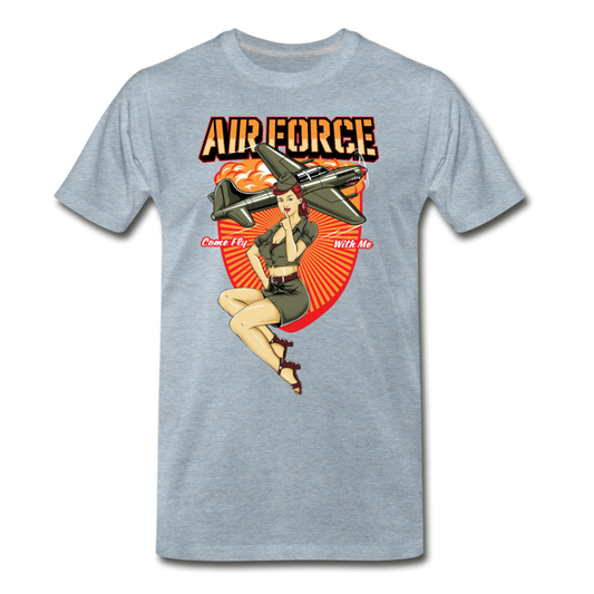 Air Force - Pinup - Men's Premium T-Shirt - heather ice blue