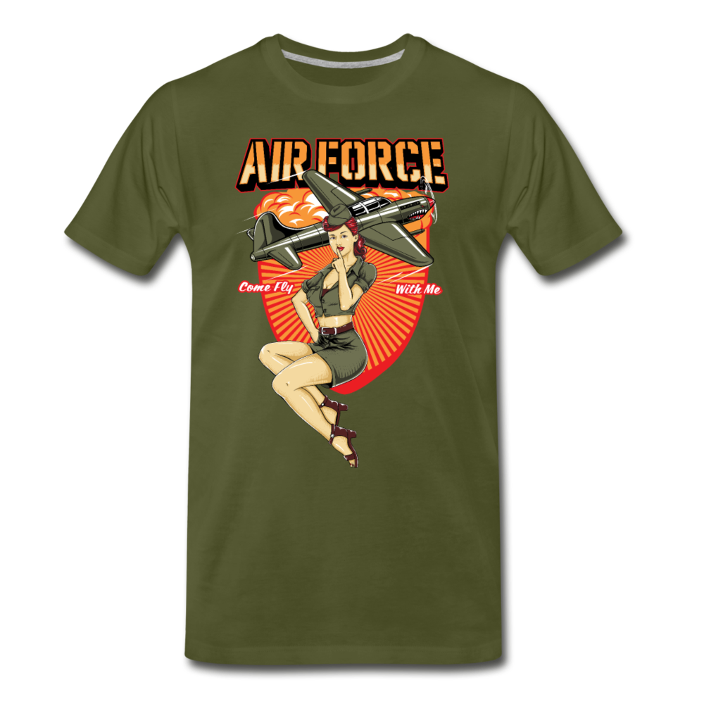 Air Force - Pinup - Men's Premium T-Shirt - olive green