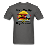 Born To Fly - Biplanes - Unisex Classic T-Shirt - charcoal