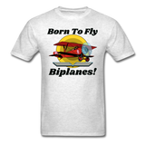 Born To Fly - Biplanes - Unisex Classic T-Shirt - light heather gray