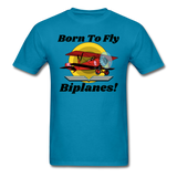 Born To Fly - Biplanes - Unisex Classic T-Shirt - turquoise