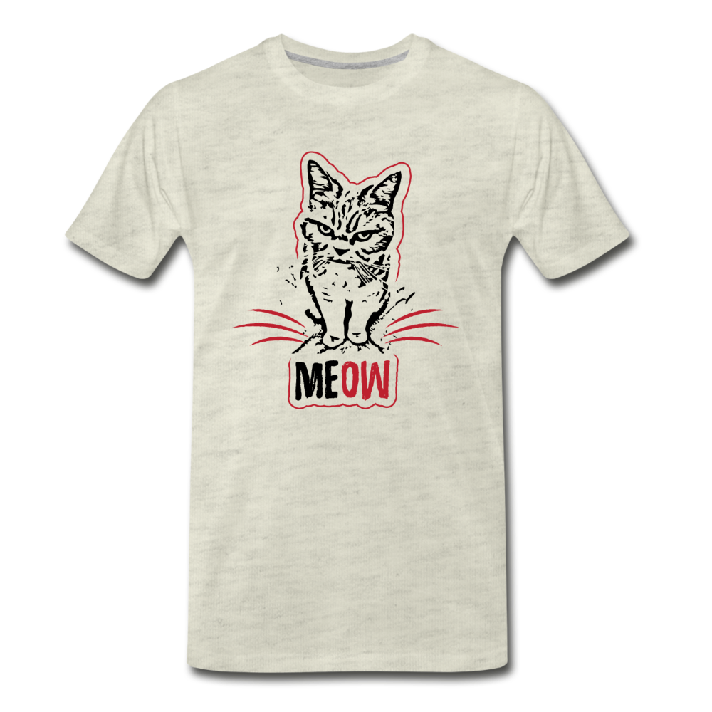 Angry Cat - Men's Premium T-Shirt - heather oatmeal