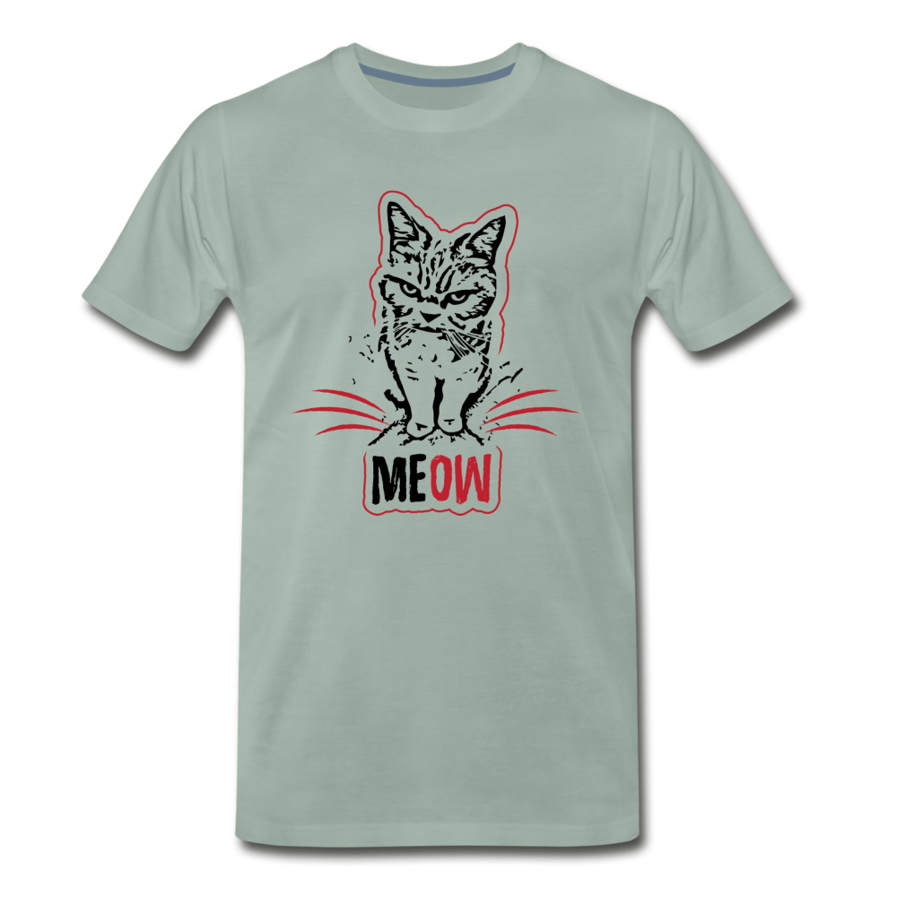 Angry Cat - Men's Premium T-Shirt - steel green