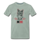 Angry Cat - Men's Premium T-Shirt - steel green