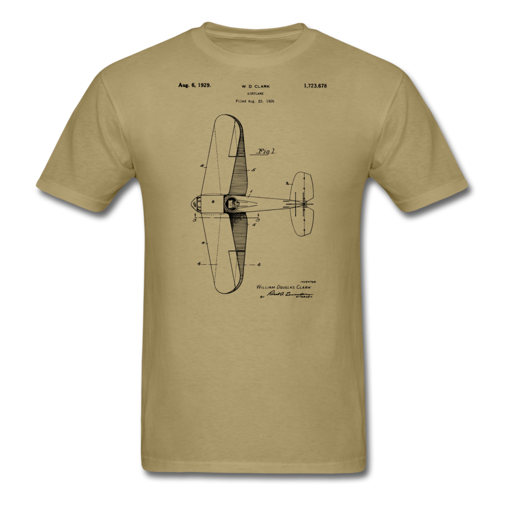 Airplane Patent - Unisex Classic T-Shirt - khaki