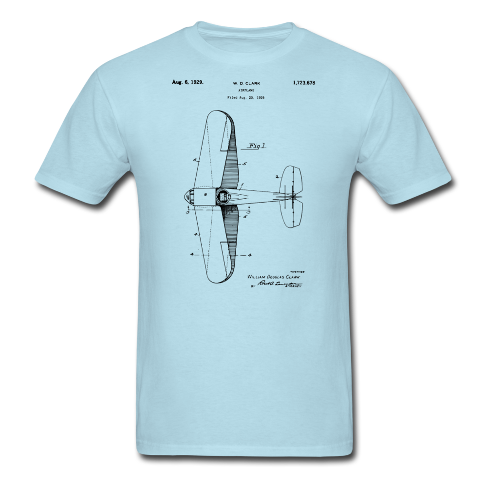 Airplane Patent - Unisex Classic T-Shirt - powder blue