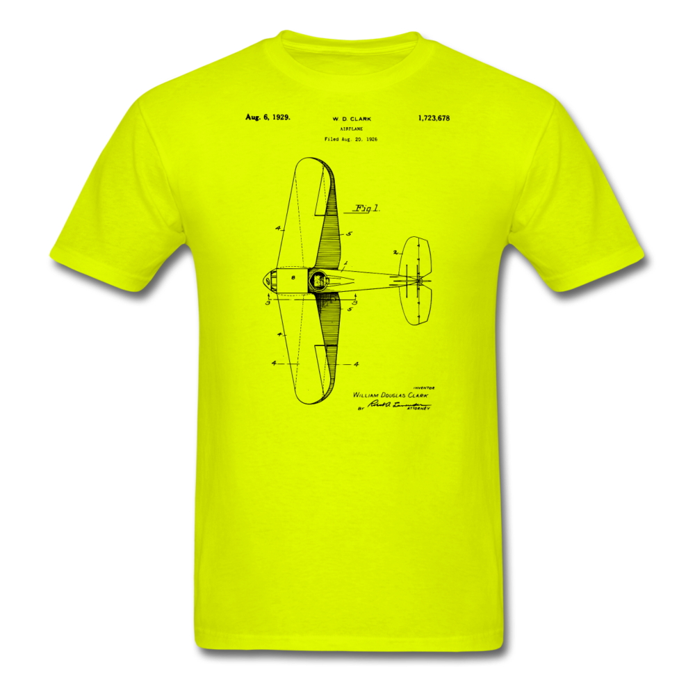 Airplane Patent - Unisex Classic T-Shirt - safety green