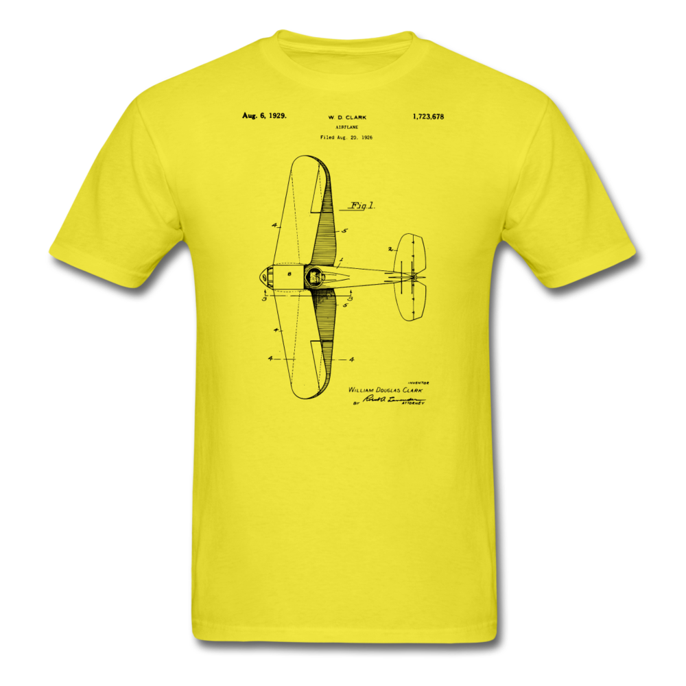 Airplane Patent - Unisex Classic T-Shirt - yellow