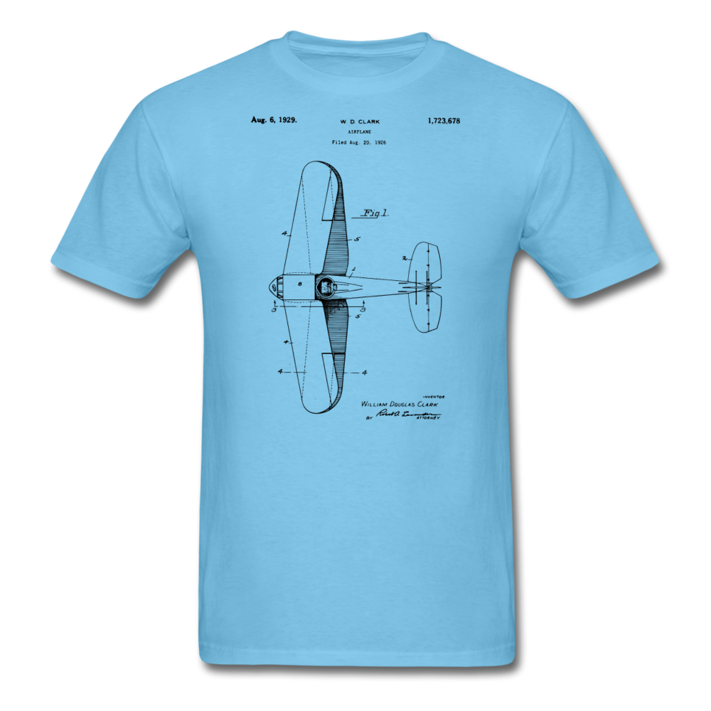 Airplane Patent - Unisex Classic T-Shirt - aquatic blue