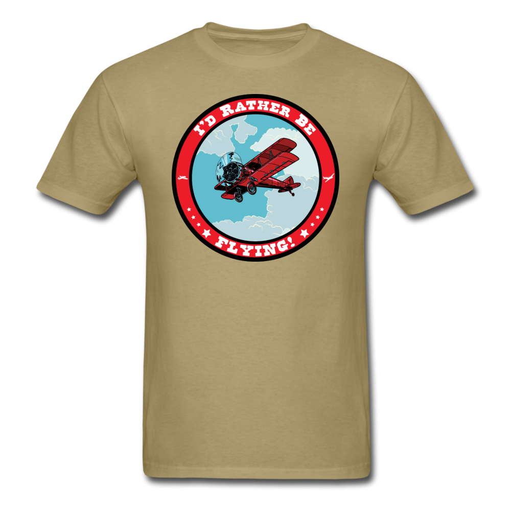 I'd Rather Be Flying - Badge - Unisex Classic T-Shirt - khaki