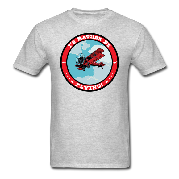I'd Rather Be Flying - Badge - Unisex Classic T-Shirt - heather gray