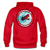 I'd Rather Be Flying - Badge - Gildan Heavy Blend Adult Hoodie - red