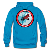 I'd Rather Be Flying - Badge - Gildan Heavy Blend Adult Hoodie - turquoise