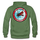 I'd Rather Be Flying - Badge - Gildan Heavy Blend Adult Hoodie - military green