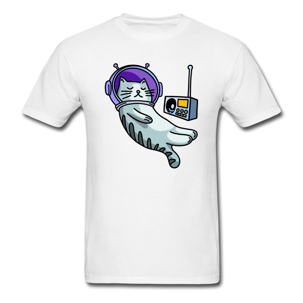 Sleepy Astronaut Cat - Unisex Classic T-Shirt - white