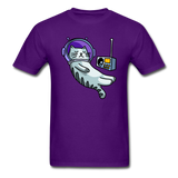 Sleepy Astronaut Cat - Unisex Classic T-Shirt - purple