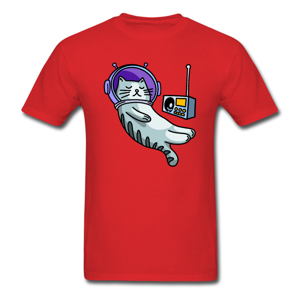 Sleepy Astronaut Cat - Unisex Classic T-Shirt - red