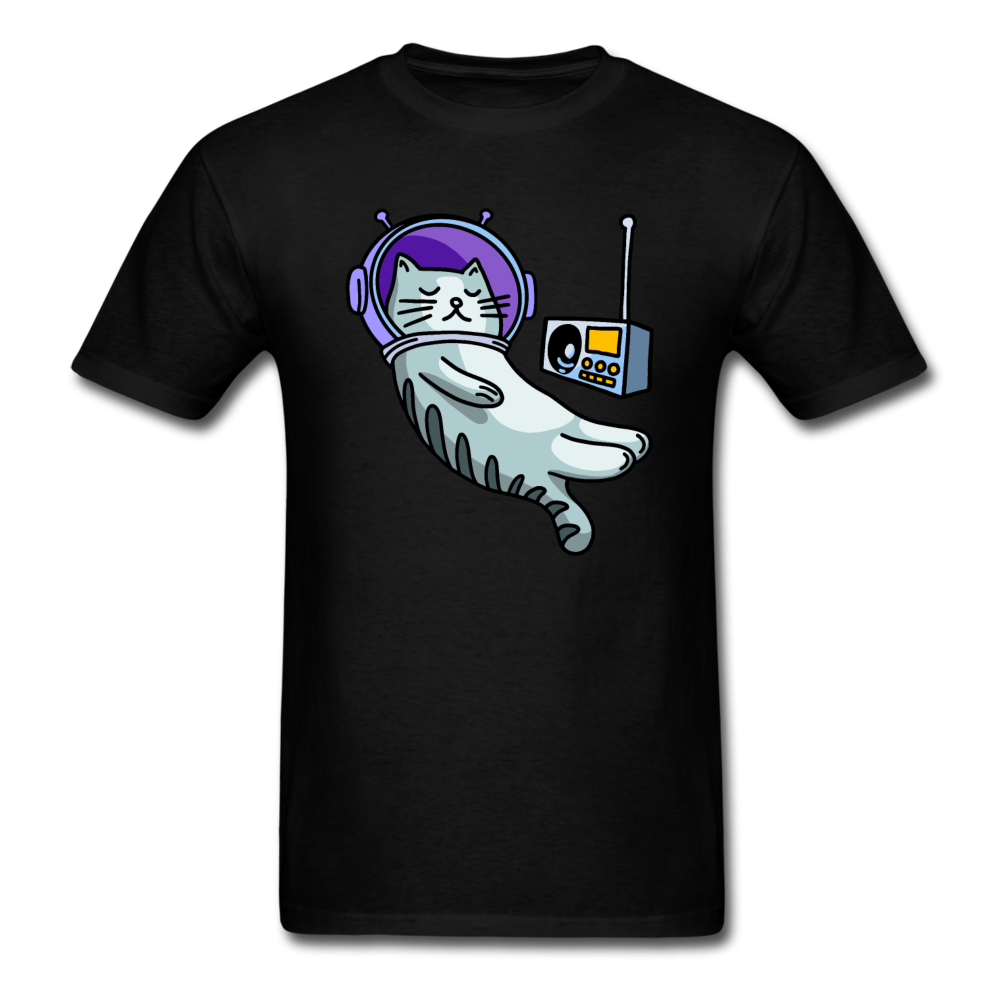 Sleepy Astronaut Cat - Unisex Classic T-Shirt - black