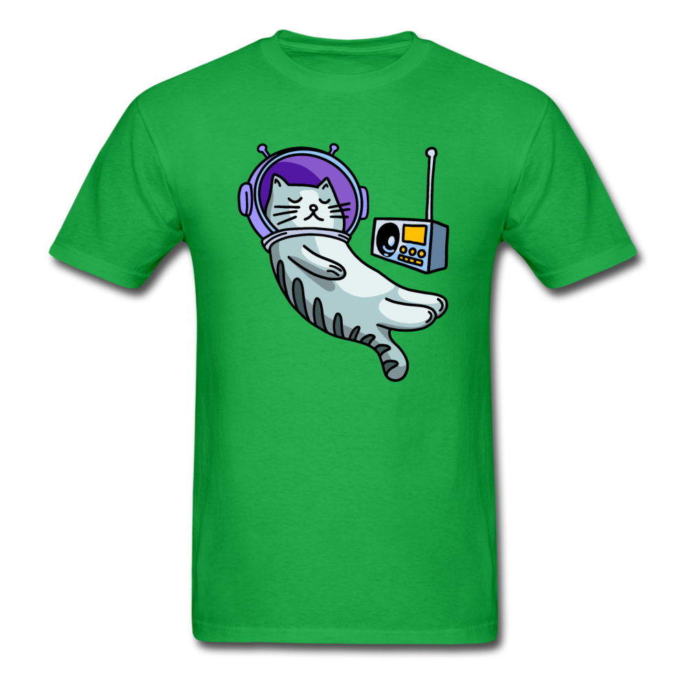 Sleepy Astronaut Cat - Unisex Classic T-Shirt - bright green