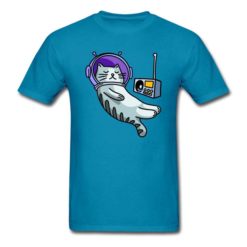 Sleepy Astronaut Cat - Unisex Classic T-Shirt - turquoise