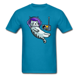 Sleepy Astronaut Cat - Unisex Classic T-Shirt - turquoise