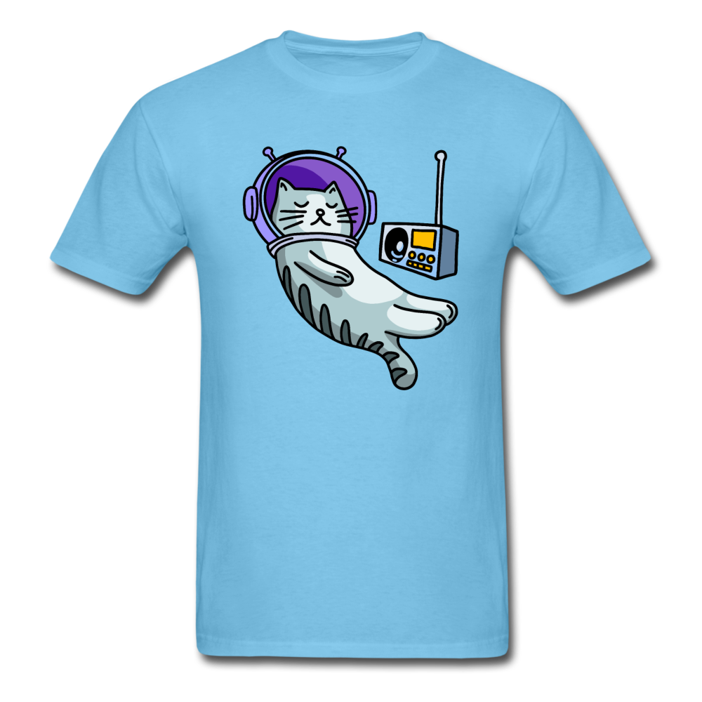 Sleepy Astronaut Cat - Unisex Classic T-Shirt - aquatic blue