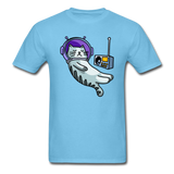 Sleepy Astronaut Cat - Unisex Classic T-Shirt - aquatic blue