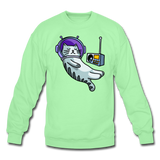 Sleepy Astronaut Cat - Crewneck Sweatshirt - lime
