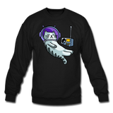 Sleepy Astronaut Cat - Crewneck Sweatshirt - black