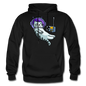 Sleepy Astronaut Cat - Gildan Heavy Blend Adult Hoodie - black