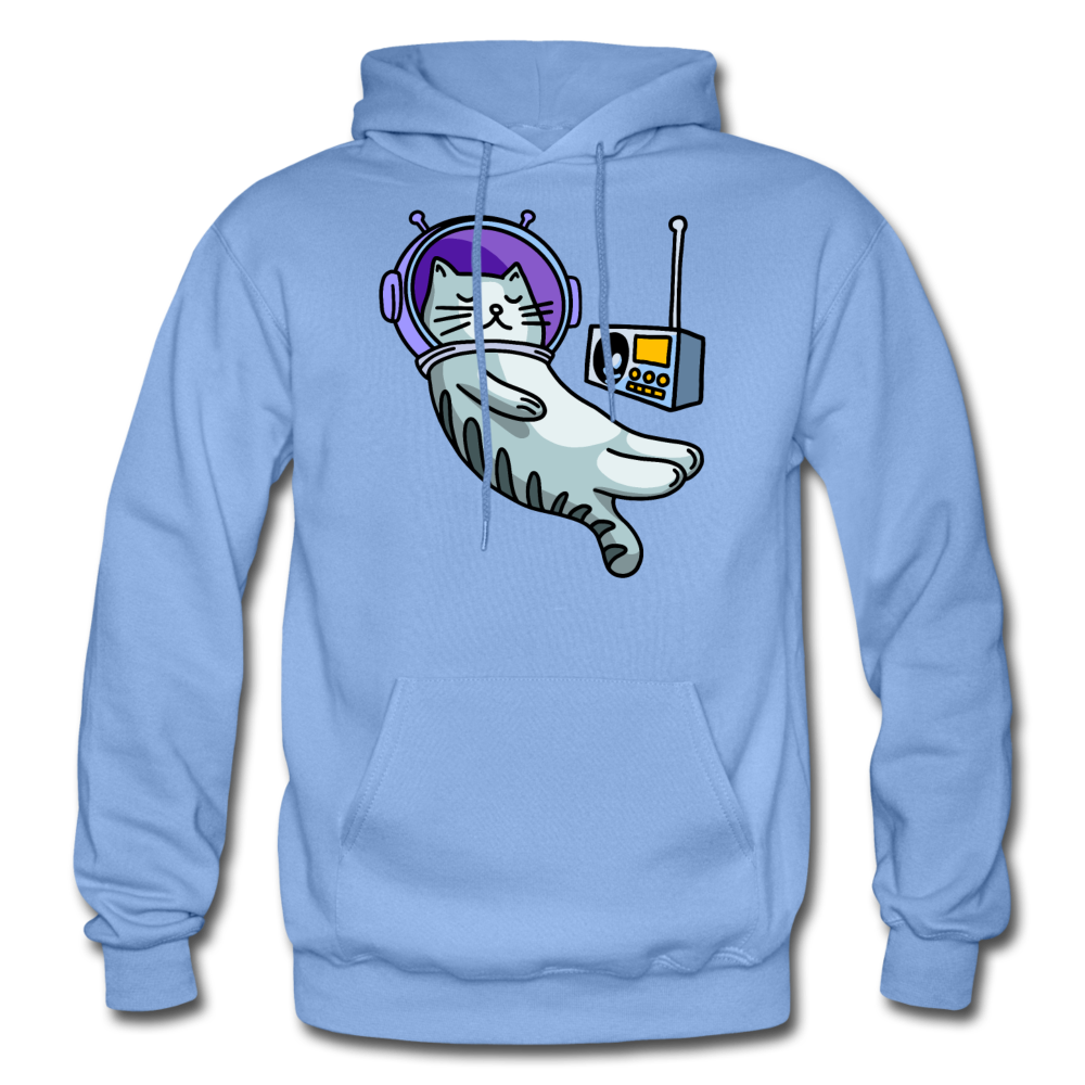 Sleepy Astronaut Cat - Gildan Heavy Blend Adult Hoodie - carolina blue