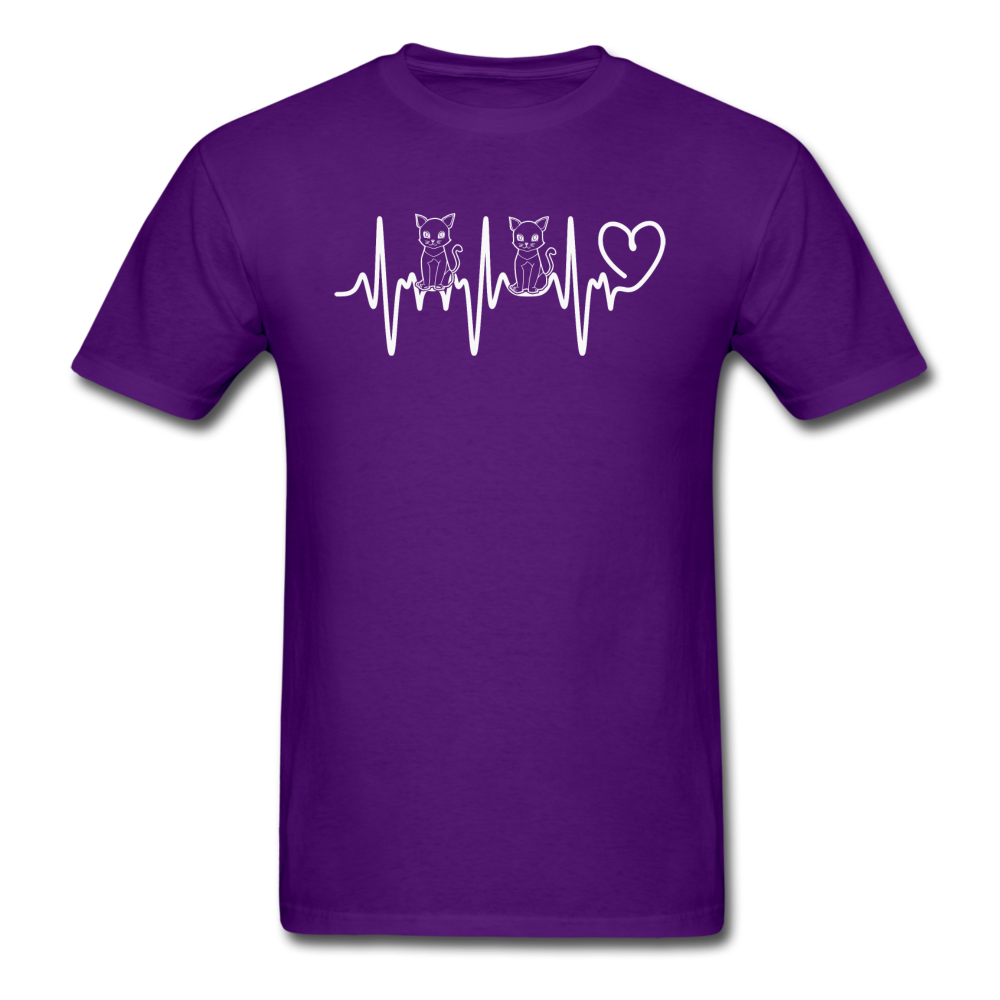 Cat Heartbeat - Unisex Classic T-Shirt - purple