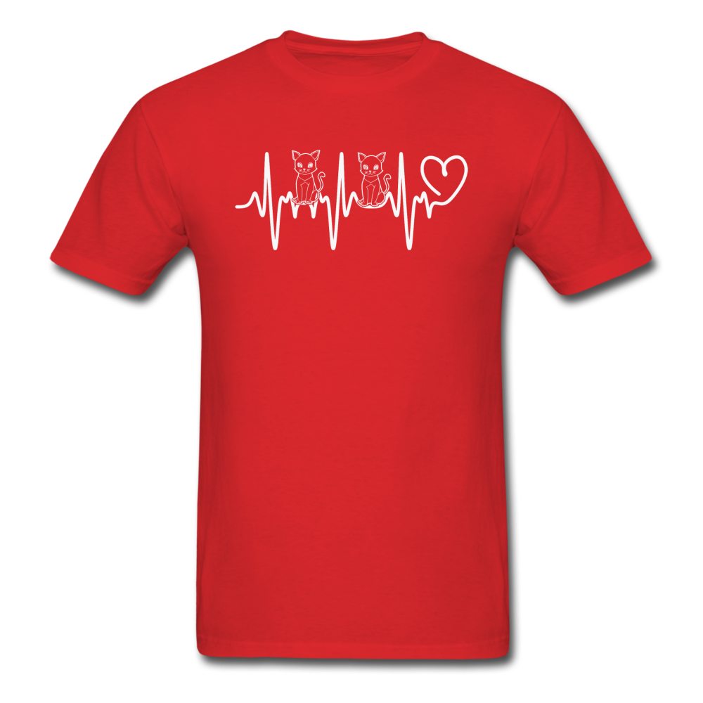 Cat Heartbeat - Unisex Classic T-Shirt - red