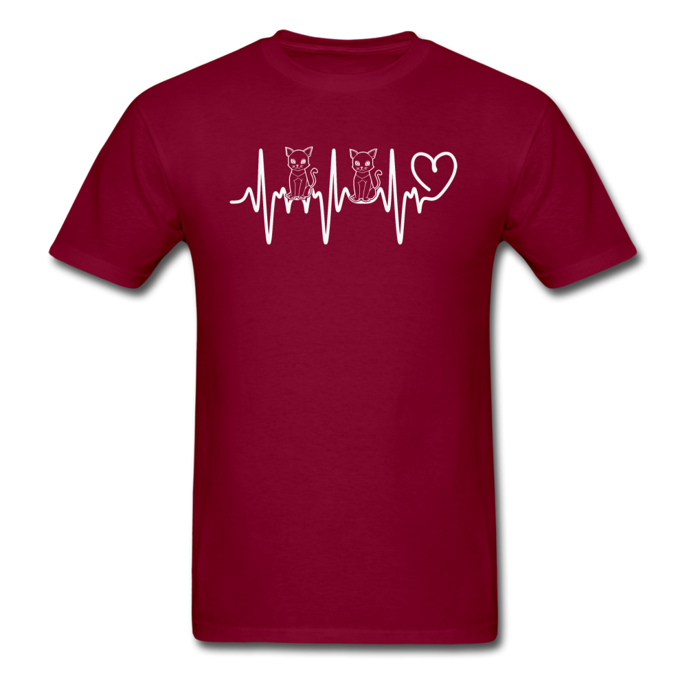 Cat Heartbeat - Unisex Classic T-Shirt - burgundy