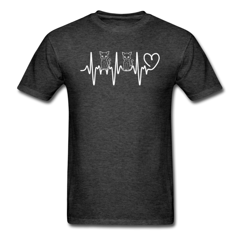 Cat Heartbeat - Unisex Classic T-Shirt - heather black