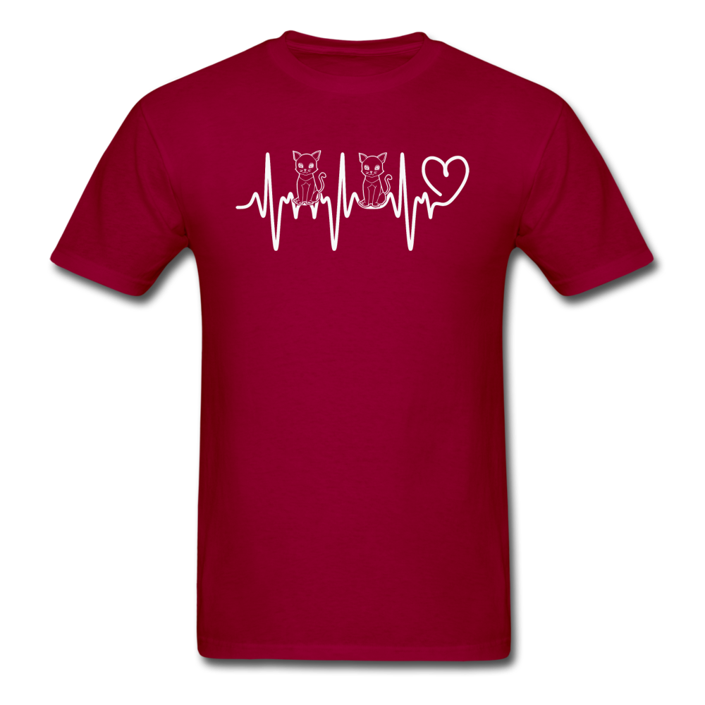 Cat Heartbeat - Unisex Classic T-Shirt - dark red