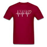 Cat Heartbeat - Unisex Classic T-Shirt - dark red