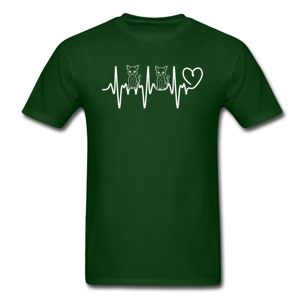 Cat Heartbeat - Unisex Classic T-Shirt - forest green