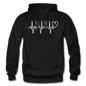 Cat Heartbeat - Gildan Heavy Blend Adult Hoodie - black