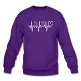 Cat Heartbeat - Crewneck Sweatshirt - purple