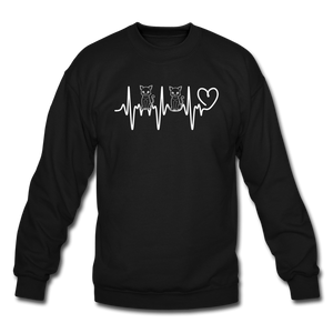 Cat Heartbeat - Crewneck Sweatshirt - black