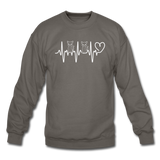 Cat Heartbeat - Crewneck Sweatshirt - asphalt gray