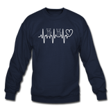 Cat Heartbeat - Crewneck Sweatshirt - navy