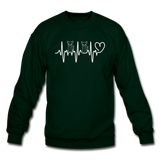 Cat Heartbeat - Crewneck Sweatshirt - forest green
