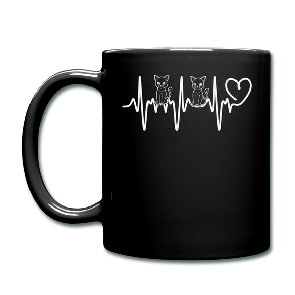 Cat Heartbeat - Full Color Mug - black