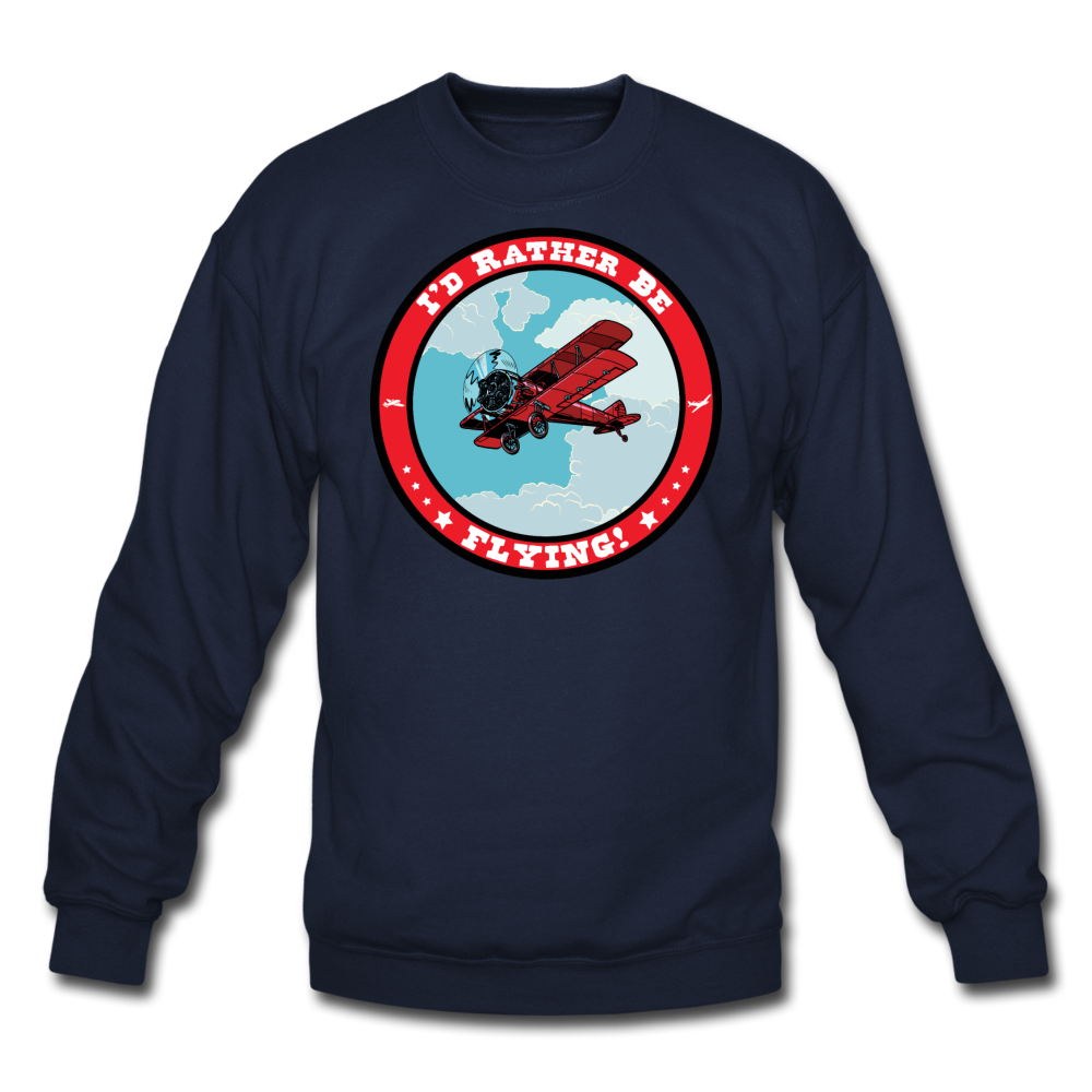 I'd Rather Be Flying - Badge - Crewneck Sweatshirt - navy